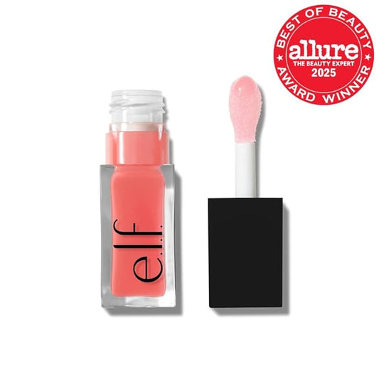 e.l.f. Glow Reviver Lip Oil, Nourishing Tinted Lip Oil For A High-shine Finish, Infused With Jojoba Oil, Vegan & Cruelty-free, Pink Quartz
