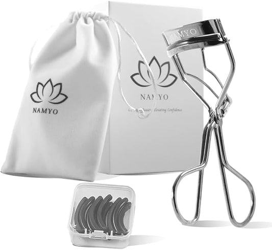 Namyo Obsidian Grey Edition Premium Eyelash Curler – Soft Grip. Precision Curl. Lasting Lift. Travel Friendly. Holiday Gift Ready Packaging. Extra Silicone Refills