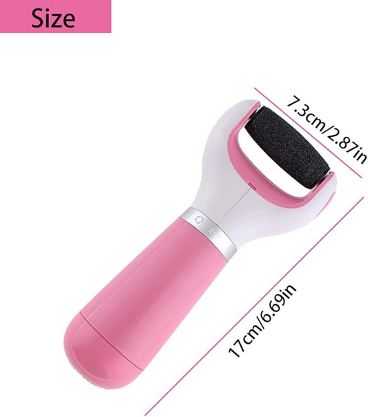 Electric Callus Remover for Feet Callus Remover Foot Callus Remover Tool Foot Buffer Electric Foot Calloused Feet Remover Tool Pedicure Supplies USB Charging and Battery Power+1 Roller(Pink)