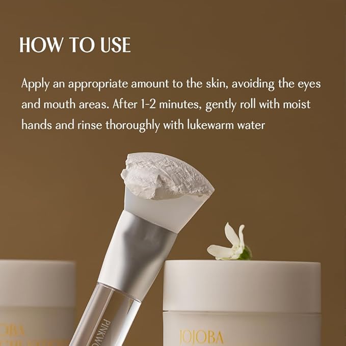 PINKWONDER Jojoba Mochi Vation⢠Mud Clay Mask 3.17oz (90g), Organic Jojoba Oil, Blackhead Remover, Clay Detox, Pore Minimizing Wash Off Face Mask