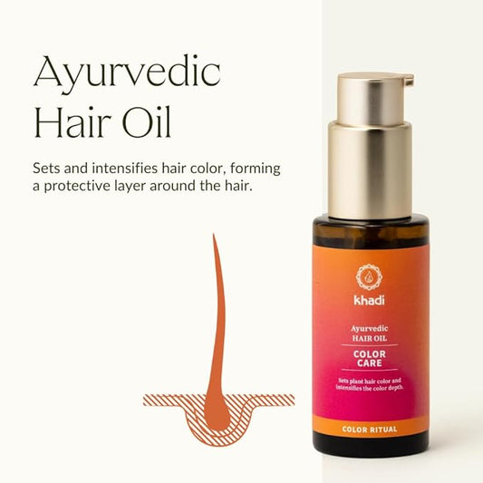 KHADI COLOR CARE Hair Oil - Hair treatment for fixing plant hair color - shine & UV protection - luminosity - 100% natural, plant-based & vegan - 1.69 fl oz