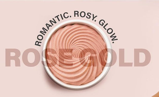 Glimmer Goddess Shimmer Body Butter with Organic Whipped Shea Butter for Hydration, Moisturizing & Silky Natural Glow - Rose Gold Subtle, 4 oz