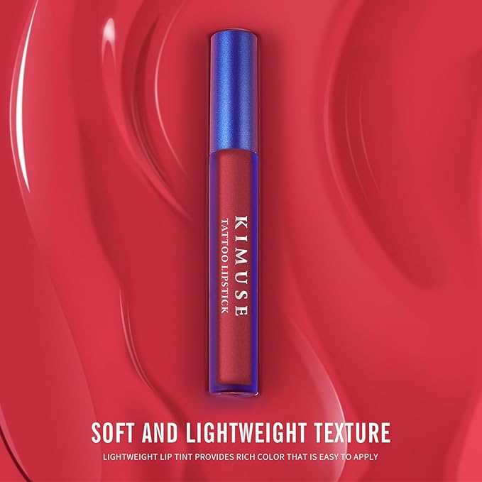 KIMUSE Tattoo Peel & Reveal Lip Stain, Waterproof Long Lasting Peel Off Lip Liner Tattoo, Non Stick Color Peel Off Mask Lip Gloss Makeup