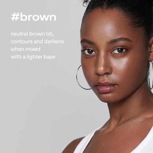 glow mini breathable blemish balm #brown | deep-coverage bb cream & tinted moisturizer | skincare-like finish with green tea leaf water infusion | healthy radiant non-comedogenic | 0.2 fl oz