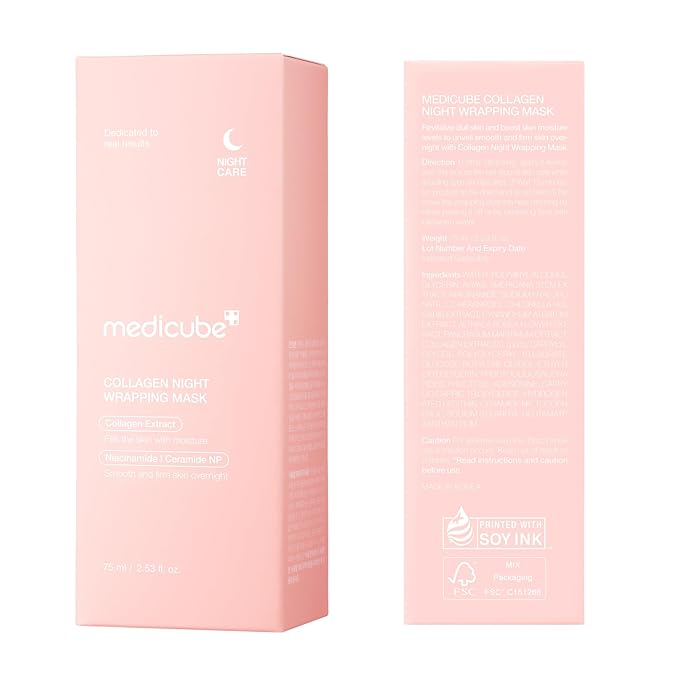 medicube Wrapping Mask Collagen Overnight Peel Off Facial Mask | Elasticity & Hydration Care, Reduces Sagging & Dullness | Hydrolyzed Collagen For Glowing Skin | Korean Skin Care, 2.53 fl.oz
