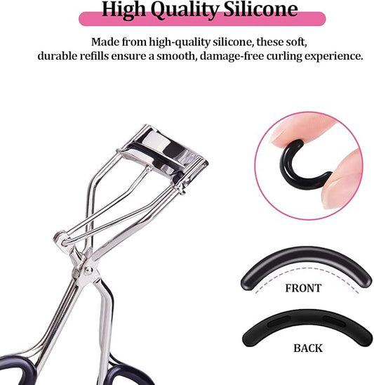 40 Pcs Eyelash Curler Refills, Silicone Eye Lash Curlers Refill Pads Compatible with Tweezerman Eyelash Curler