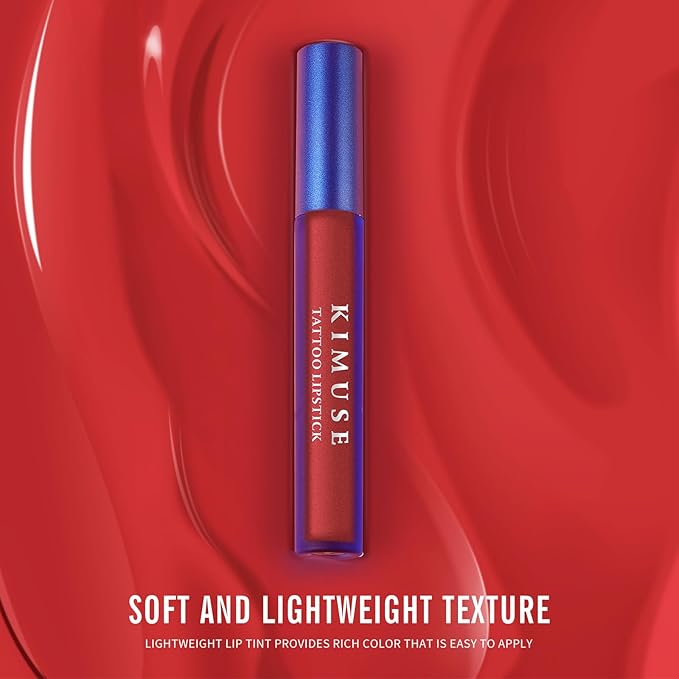 KIMUSE Tattoo Peel & Reveal Lip Stain, Waterproof Long Lasting Peel Off Lip Liner Tattoo, Non Stick Color Peel Off Mask Lip Gloss Makeup