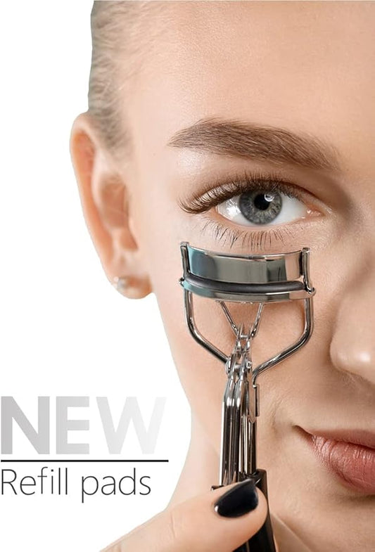 qiipii 40 pcs Eyelash Curler Refills Curler Refill Pads Soft Rubber Curler Replacement Refills Pads for Universal Eyelash Curler with a Clear Storage Box (Black, Purple, Rose Red, Pink * 10)