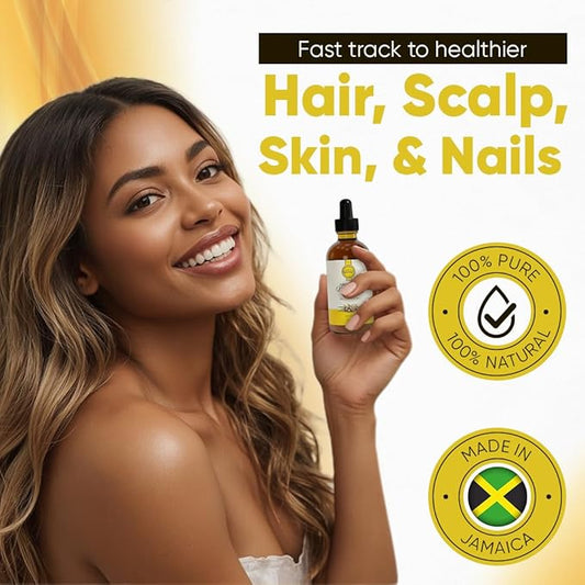 Jamaican Black Castor Oil – 100% Pure Castor Oil for Hair Growth, Scalp Care, Glowing Skin and Nails. Made in Jamaica - 4 oz Glass Bottle