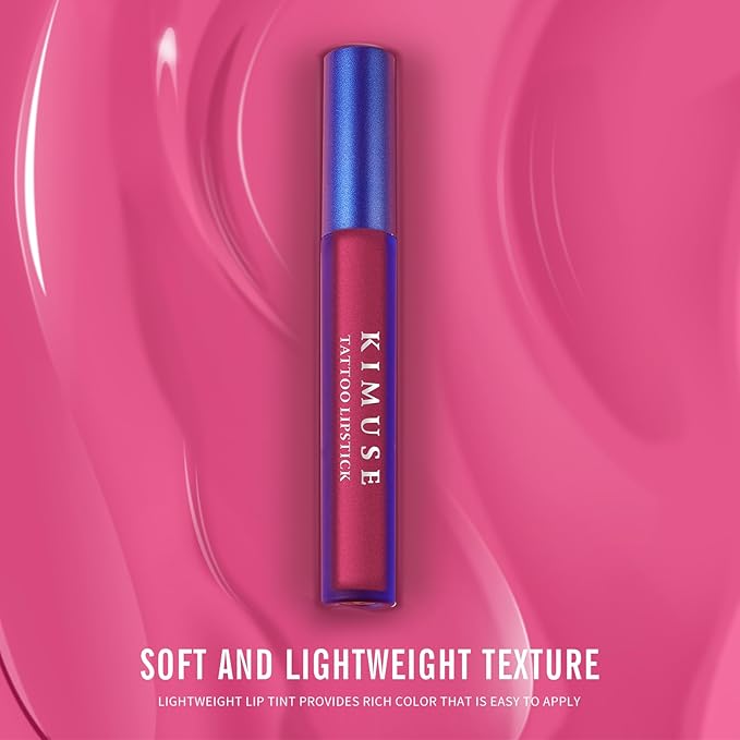 KIMUSE Tattoo Peel & Reveal Lip Stain, Waterproof Long Lasting Peel Off Lip Liner Tattoo, Non Stick Color Peel Off Mask Lip Gloss Makeup