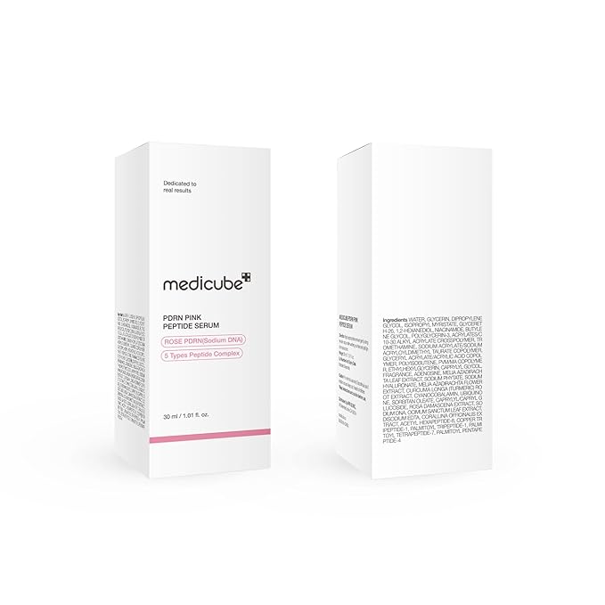 medicube PDRN Pink Peptide Serum with Rose PDRN | Vegan Pink Glow Serum with Peptides & Niacinamide for Hydration & Firm-Looking Skin | Uneven Tone Care | Korean Skincare, 1.01 fl. Oz