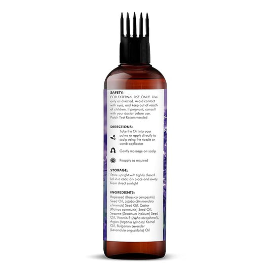 Majestic Pure 100% Pure Lavender Oil with Vitamin E for Hair Care, Strengthening, Nourishing, and Volumizing Formula with Vitamin E & Argan Oil - Non GMO Verified, 6.7 Fl Oz