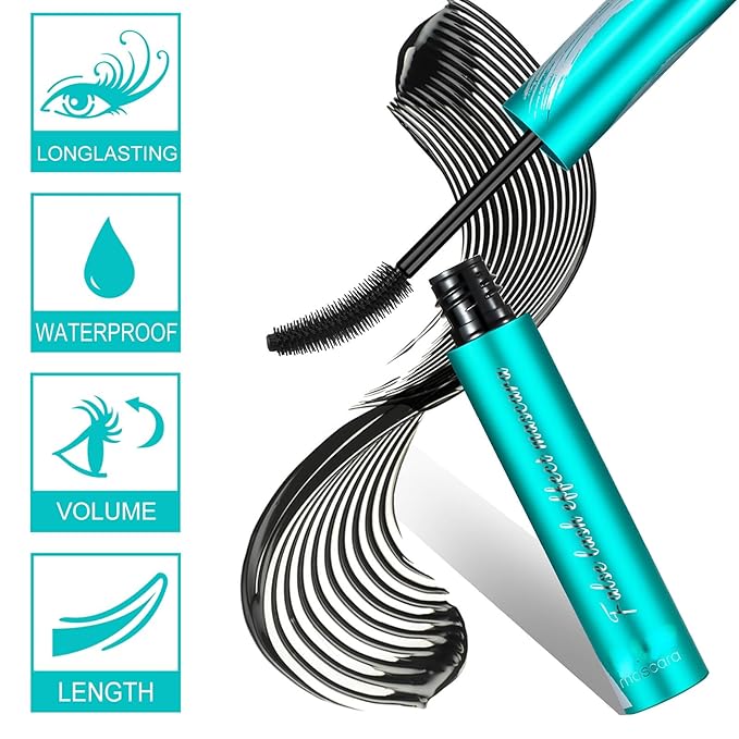 Tubing Mascara Black|mascara volume and length |Long-Wear Essence Mascaras, Smudge-Resistant Formula|Telescopic Mascara Waterproof for Fashion Makeup|Tubing Mascaras, Lift (Black2, 2packk)