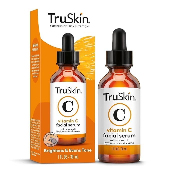 TruSkin Vitamin C Serum for Face – Anti Aging Face Serum with Hyaluronic Acid & Vitamin E – Brightening Formula for Improving Appearance of Dark Spots, Fine Lines & Wrinkles – All Skin Types, 1 fl oz