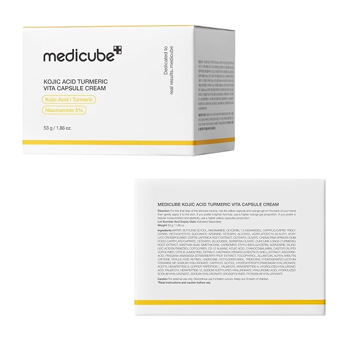 medicube Capsule Cream with Kojic Acid & Turmeric for Uneven Skin Tone | Tone Renewal & Radiance Care for troubled skin | Turmeric, Kojic, Vitamin C | Korean Skincare, 1.86 oz