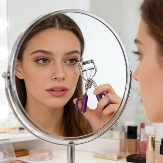 Eyelash Curler, Professional Eyelash Curler, Wide Fit Comfortable Curved Design with Non-Slip Grip, Clump-Free Lift, All The Way Up Lash Curler, Achieve Perfect Curls in 5 Seconds (Purple)