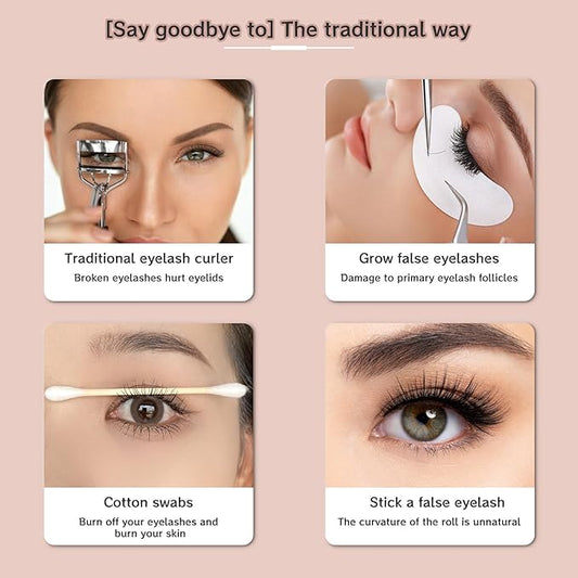 Heated Eyelash Curlers Handheld Electric Lash Curler Eyelash Curling Tool Long Lasting Curling Eyelash Makeup Tools Long-Lasting Heat for Beautiful Lashes