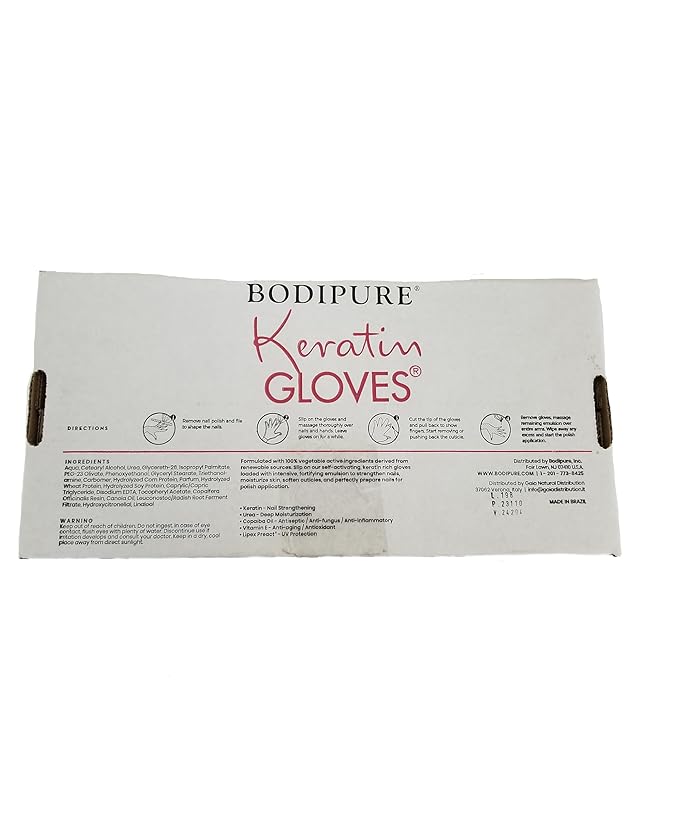 Bodipure All-In-1 Moisturizing Hand Mask, Keratin & Vitamin E Hand Mask for Dry Cracked Hands, Natural Moisturizing Gloves Formula, Strengthen Nails & Repair Hands 50 Pairs