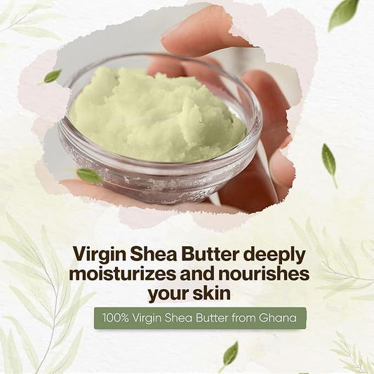 Virgin Shea Butter Raw Unrefined 1 lb – 100% Pure & Natural, Cold Pressed from Ghana, Creamy Texture with Natural Nut Aroma, for Skin, Hair Care, DIY Skincare & Beauty Recipes (Net wt: 0.45kg / 16 oz)