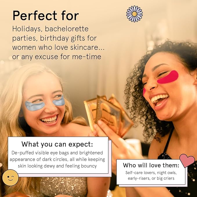 grace & stella Award Winning Under Eye Mask - Stocking Stuffers for Women - Gifts for Teenage Girls - Gel Eye Patches for Dark Circles, Puffy Eyes, Undereye Bags - Vegan - Self Care (24 Pairs, Gold)
