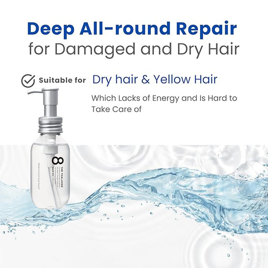 8 THE THALASSO Natural Hair Oil for Women & Men, Anti Frizz Serum by Glycerin, Lecithin, Squalane, Rosemary, Peppermint & Tea Tree, Hair Oil Treatment by Japan, Paraben & Sulfate Free 3.38 Fl Oz MOIST