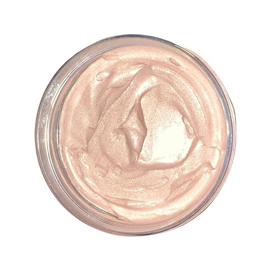 Glimmer Goddess Shimmer Body Butter with Organic Whipped Shea Butter for Hydration, Moisturizing & Silky Natural Glow - Rose Gold Super, 2 oz