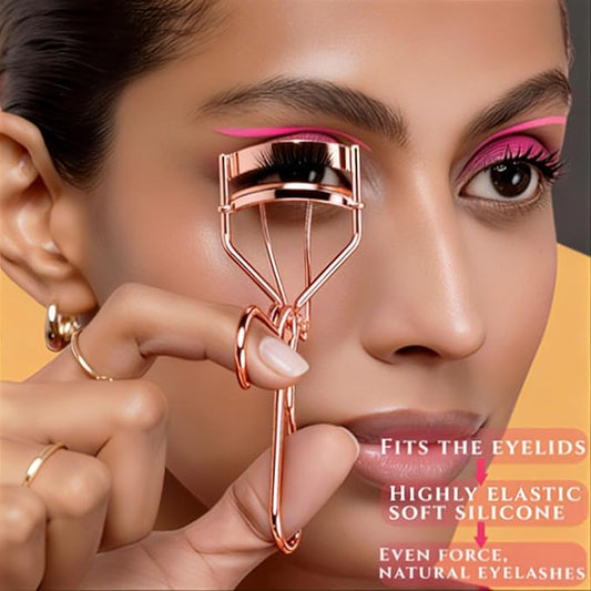 Acavado Professional Eyelash Curler with Lash Comb – Award-Winning Design – Pinch-Free, Effortless Curl for a Lash-Lift Effect in Seconds, Perfect for Home or Travel, Gold