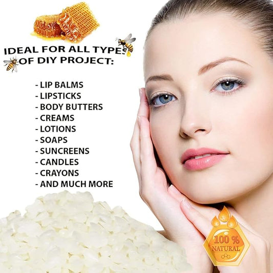 White Beeswax Pellets 10 lb 100% Pure and Natural Triple Filtered for Skin, Face, Body and Hair Care DIY Creams, Lotions, Lip Balm and Soap Making Supplies