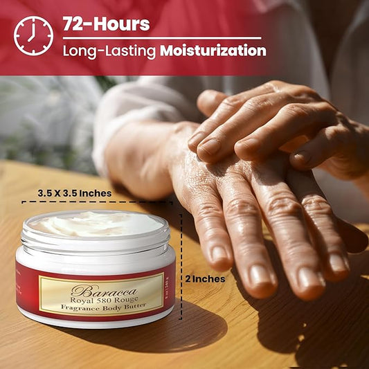 MOBETTER FRAGRANCE OILS Baracca Royal 580 Rouge Body Butter 8oz, Long Lasting, Heals, Repairs & Protects, 24 Hour Moisturization, Nourishing & Moisturizing, Inspired by 540 Rouge