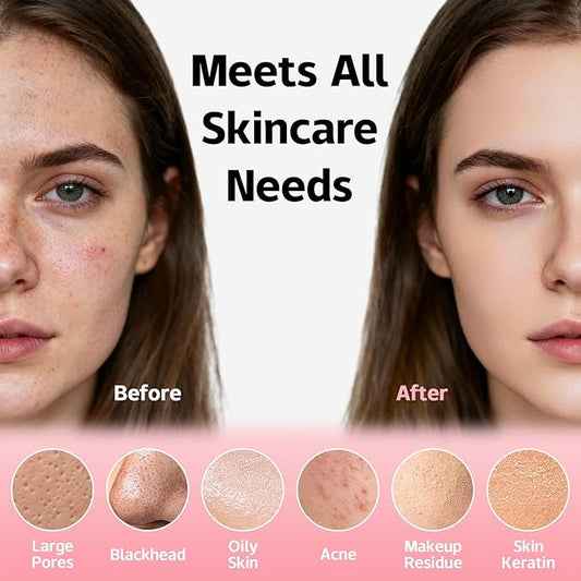 Face Cleansing Brush, Waterproof Silicone Facial Cleansing Brush, for Women and Men, 6 Modes, 3 Light Effect, Rechargeable Electric Exfoliator Deep-Clean Scrubber for Women and Men