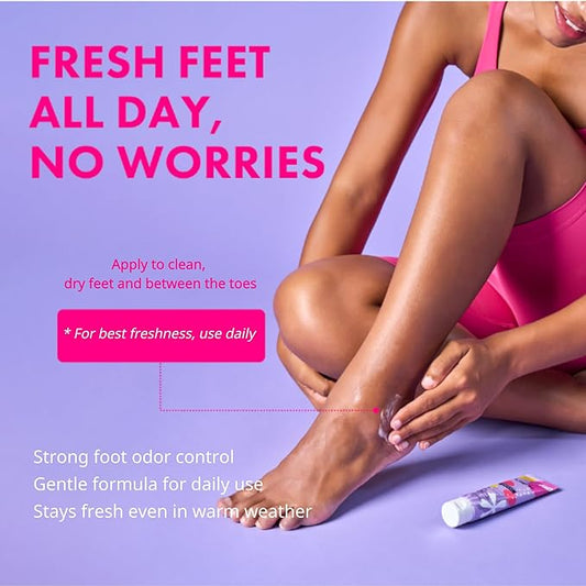 Foot Care Deodorant Lotion – Long-Lasting Odor Control & Deep Hydration, Neutralizes Foot Odor, Moisturizes Dry, Cracked Heels, Mushroom Extract Formula for Soft, Healthy-Feeling Feet, 1.76oz