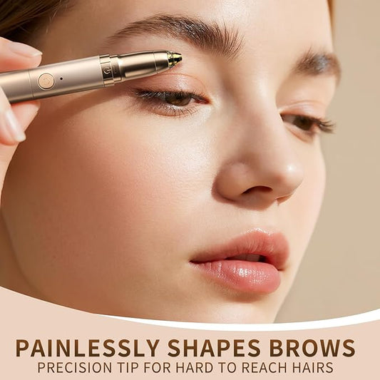 Heated Eyelash Curlers - 2 in 1 Electric Eyelash Curler & Eyebrow Trimmer for Women Best for Women's Makeup Tool Type C Rechargeable Natural Curling Easy for Beginners to Use (Gold-001)