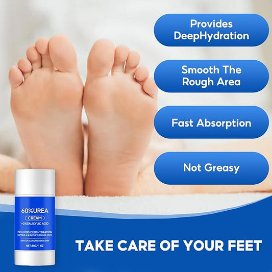 Foot Care Stick for Dry Cracked Feet, Knees, Elbows, Hands,Moisturizes and Hydrates the Dry Ski -1 Ounce (Pack of 2)