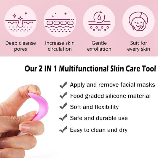 Face Scrubber,2 PCS Silicone Face Brush,Facial Cleansing Brush for Exfoliating,DIY Mask,Remove Blackheads,Deep Pore Cleansing