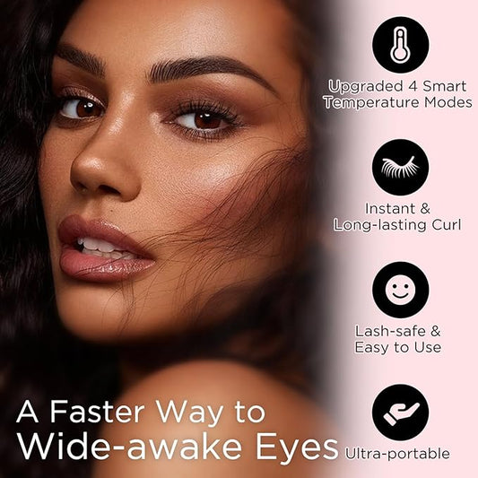 PopUp Heated Eyelash Curler Fast Heat Up in 5s - Curls - Safe Anti-Burn Lash Curler Elevate Your Beauty with Stunning Lashes(4D)