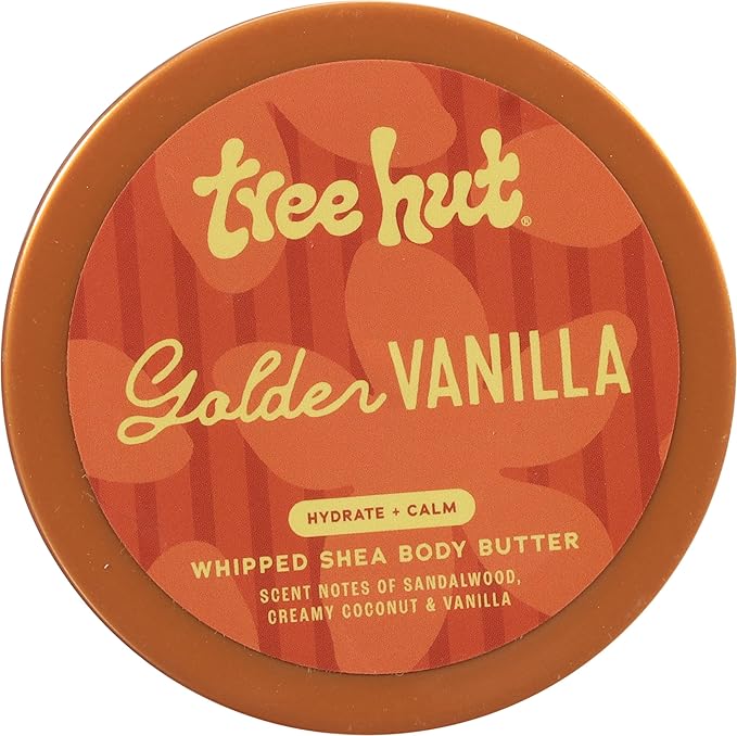 Tree Hut Golden Vanilla Whipped Shea Body Butter, Hydrating & Nourishing Body Lotion with Natural Oils, Moisturizer for Soft & Smooth Skin, 8.4 oz