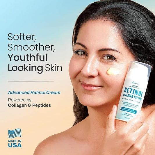 Ebanel Retinol Cream for Face 3.5 oz, Moisturizer with Collagen, Peptides, Ceramides, Hyaluronic Acid, Vitamin C & B5, Firming Anti Aging Face Cream for Wrinkles, Fine Lines, Dark Spots, Day & Night