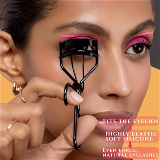 Acavado Professional Eyelash Curler with Lash Comb – Award-Winning Design – Pinch-Free, Effortless Curl for a Lash-Lift Effect in Seconds, Perfect for Home or Travel, Grey Black