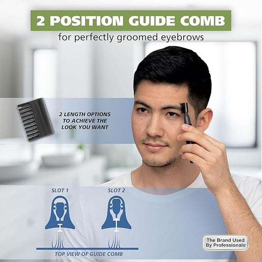 Wahl Micro Groomsman Battery Personal Trimmer for Hygienic Grooming with Rinseable, Interchangeable Heads for Eyebrows, Neckline, Nose, Ears, & Other Detailing - 05640-600