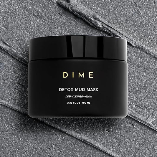 DIME Beauty Detox Mud Mask with Dead Sea Mud, Self Care Facial Mask that Nourishes and Brightens Dull Skin, 3.38 oz / 100 ml
