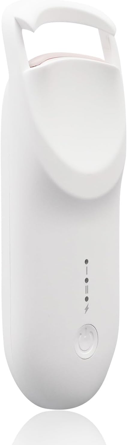 Upgrade Heated Eyelash Curler, Electric Eyelash Curler with 5s Fast Heating, Type-C Rechargeable, Portable Lash Curler, Long-Lasting Lash Lift, Natural Style, Heat-Sensitive Pad (White)