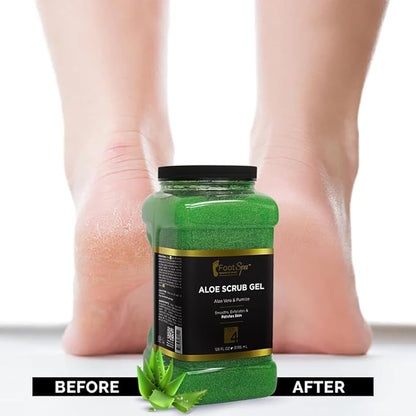 FOOT SPA - Exfoliating Scrub Gel, 128 Oz - Manicure, Pedicure and Body Exfoliator Infused with Aloe Vera and Salicylic Acid - Glow, Polish, Smooth and Moisture Skin - Bulk, Refill Gallon