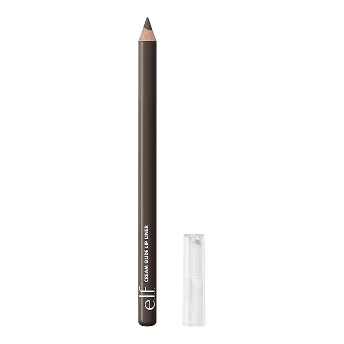 e.l.f. Cream Glide Lip Liner, Highly-Pigmented Pencil For Shaping & Sculpting Lips, Semi-Matte Finish, Vegan & Cruelty-Free, Doppio Espresso