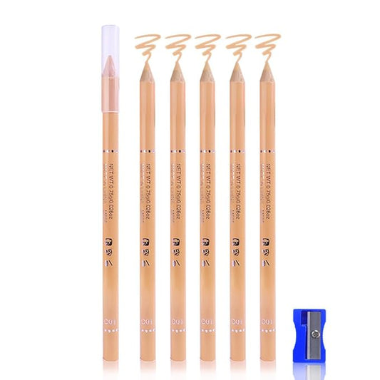 Multi-Use Concealer Sticks Contour Pencils, Light Medium Natural Beige Cream Eyeliner Pen, Matte Finish for Under Eye, Dark Circles, Conceal Blemish,Freckle,Aging Spot,Acne,Freckle, with Sharpener