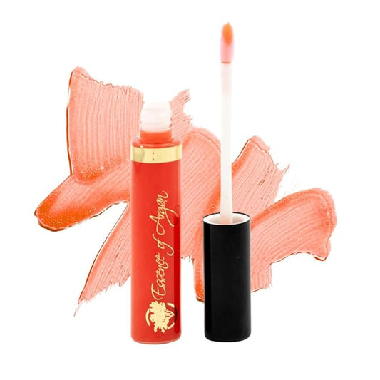 Essence Of Argan Clear Red Lip Gloss with Moroccan Argan Oil to Moisturize and Plump your Lips – Revitalized Lip Care to Eliminate Dryness - Clear Glossy Finish 0.25oz
