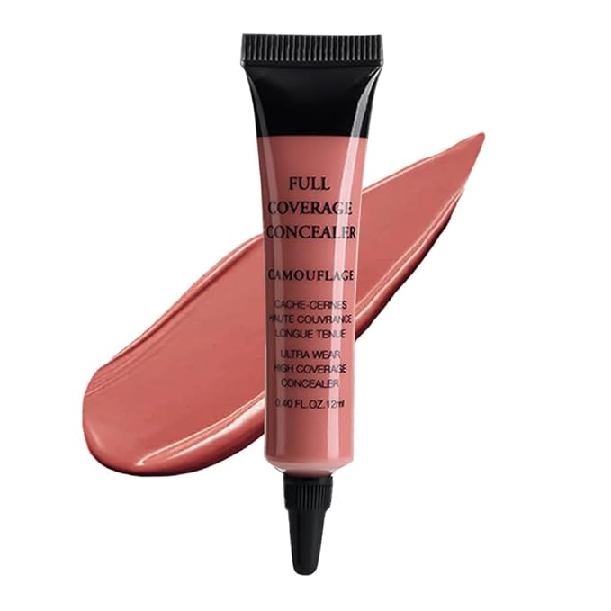 Under Eye Concealer for Women, 24 Hour Pink Full Coverage Brightening Concealer for Dark Circles Fine Lines Redness & Discoloration, Waterproof Foundation Color Corrector, 06