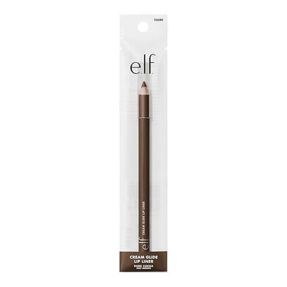 e.l.f. Cream Glide Lip Liner, Highly-Pigmented Pencil For Shaping & Sculpting Lips, Semi-Matte Finish, Vegan & Cruelty-Free, Dark Cocoa