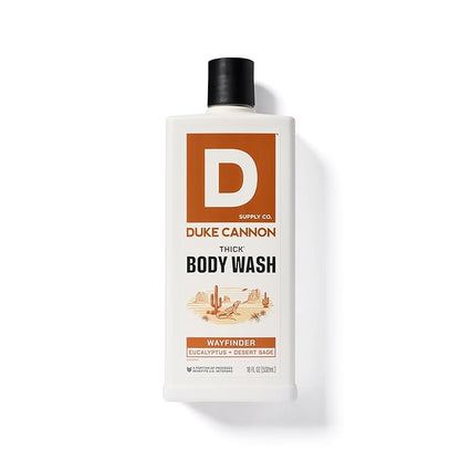 Duke Cannon Thick High Viscosity Body Wash - Wayfinder - Eucalyptus & Desert Sage Scent, 3X Thicker, Mineral-Enriched, Sulfate-Free, 17.5 oz (3-Pack)