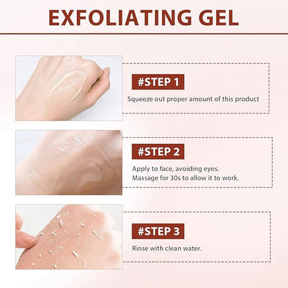 Purifying Exfoliating Gel,Facial Exfoliator Cleanser,Natural Exfoli ating Gel Purifying Cream,Deep Cleansing Face and Body Exfoliating Scrub Gels for All Skin (3Pcs)