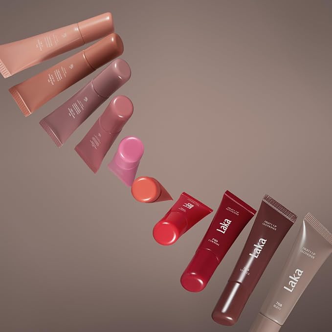 Laka Fruity Lip Glotioner, 10ml/0.33 fl.oz, Lip Gloss with High Shine Vivid Colors, Jelly tip for Hygienic & Easy Application, Plumping Conditioner, Vegan, K-Beauty (#710 Cherish)